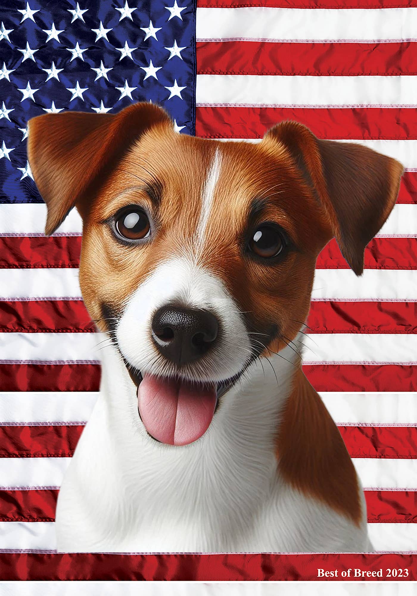 Jack Russell Patriotic Large House Flag