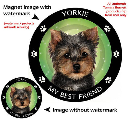 Yorkie (Puppy Cut) My Best Friend Circular Magnet