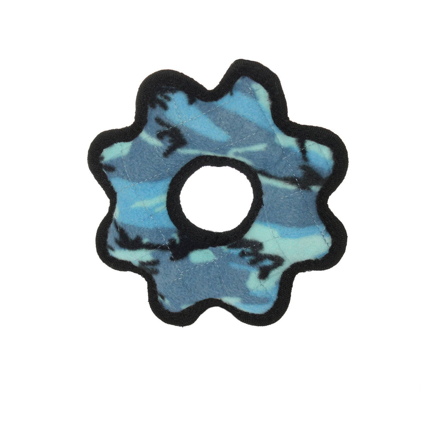 Tuffy Jr Gear Ring - Camo Blue, Durable, Squeaky Dog Toy