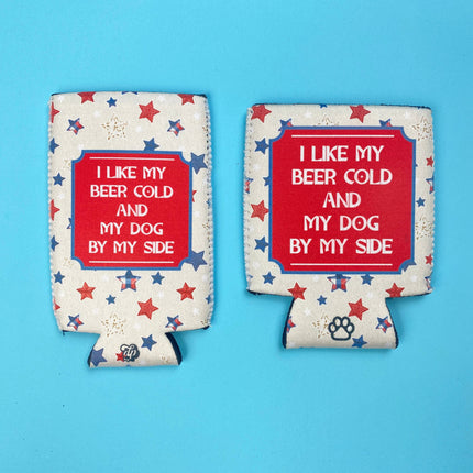 Beer cold & Dog by My Side Neoprene Can Insulator