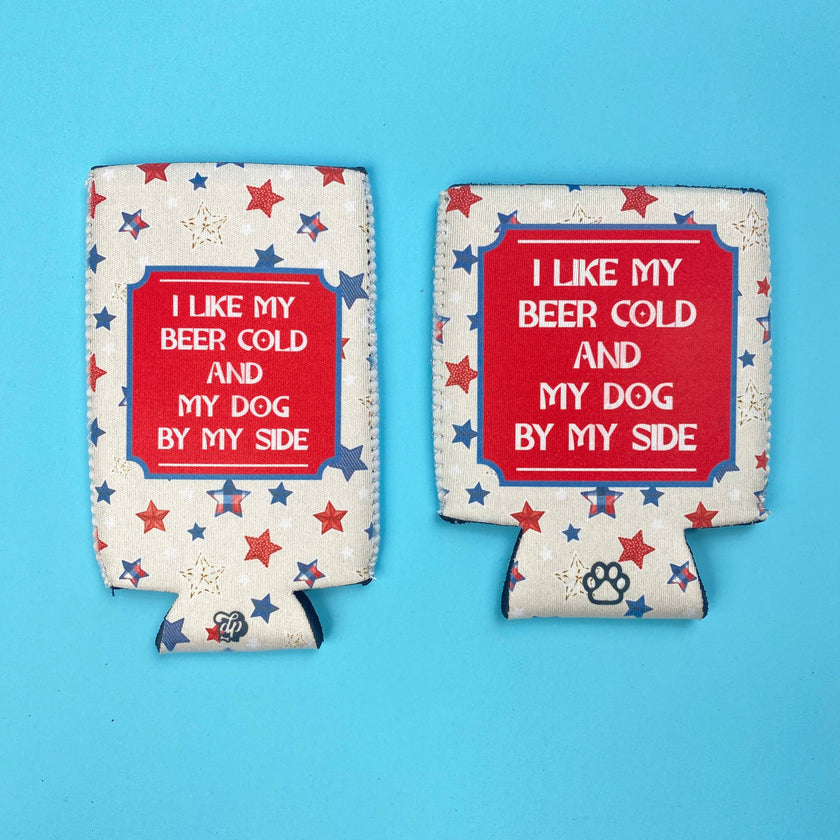 Beer cold & Dog by My Side Neoprene Can Insulator