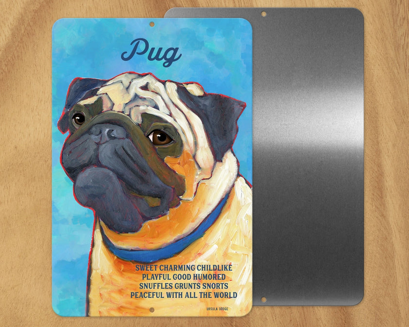 Pug (Fawn, Smile) -UD Metal Sign