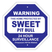 Sweet Pit Bull Garden Security Sign