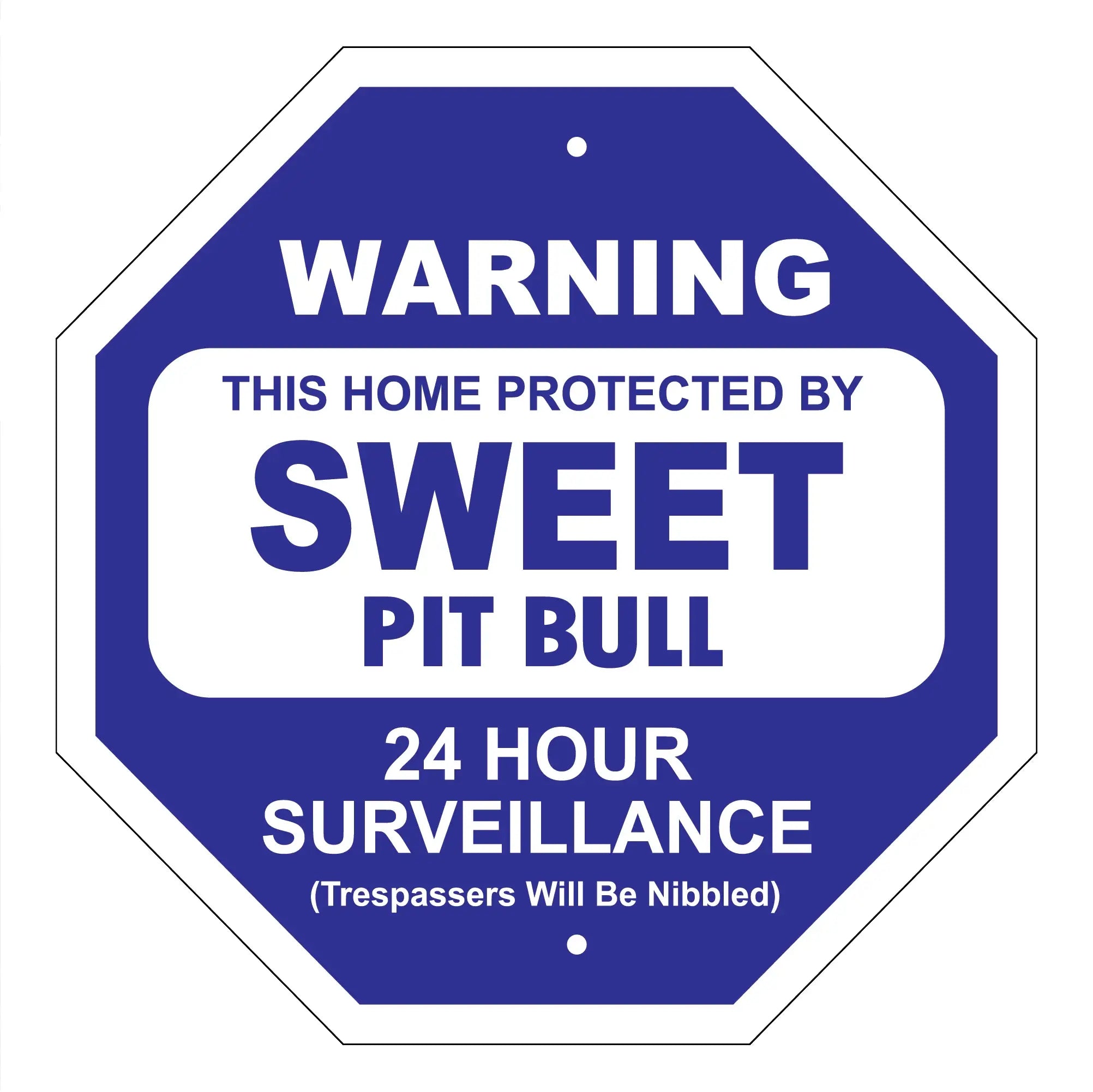 Sweet Pit Bull Garden Security Sign