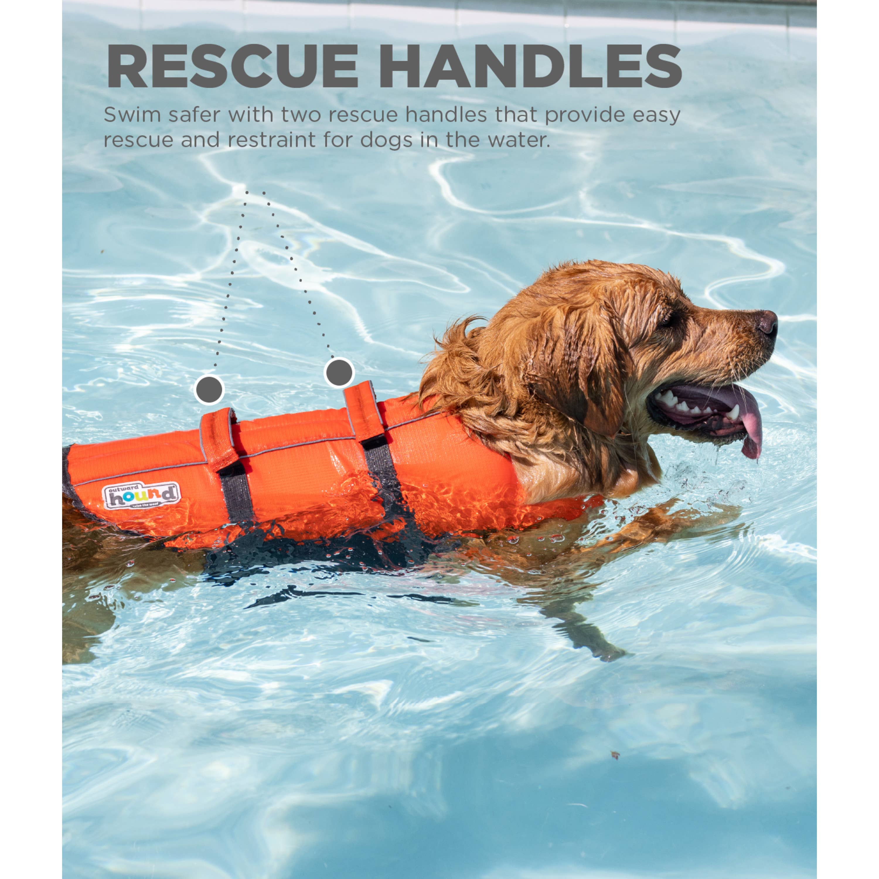 Outward Hound Granby Splash Dog Life Jacket Orange Large
