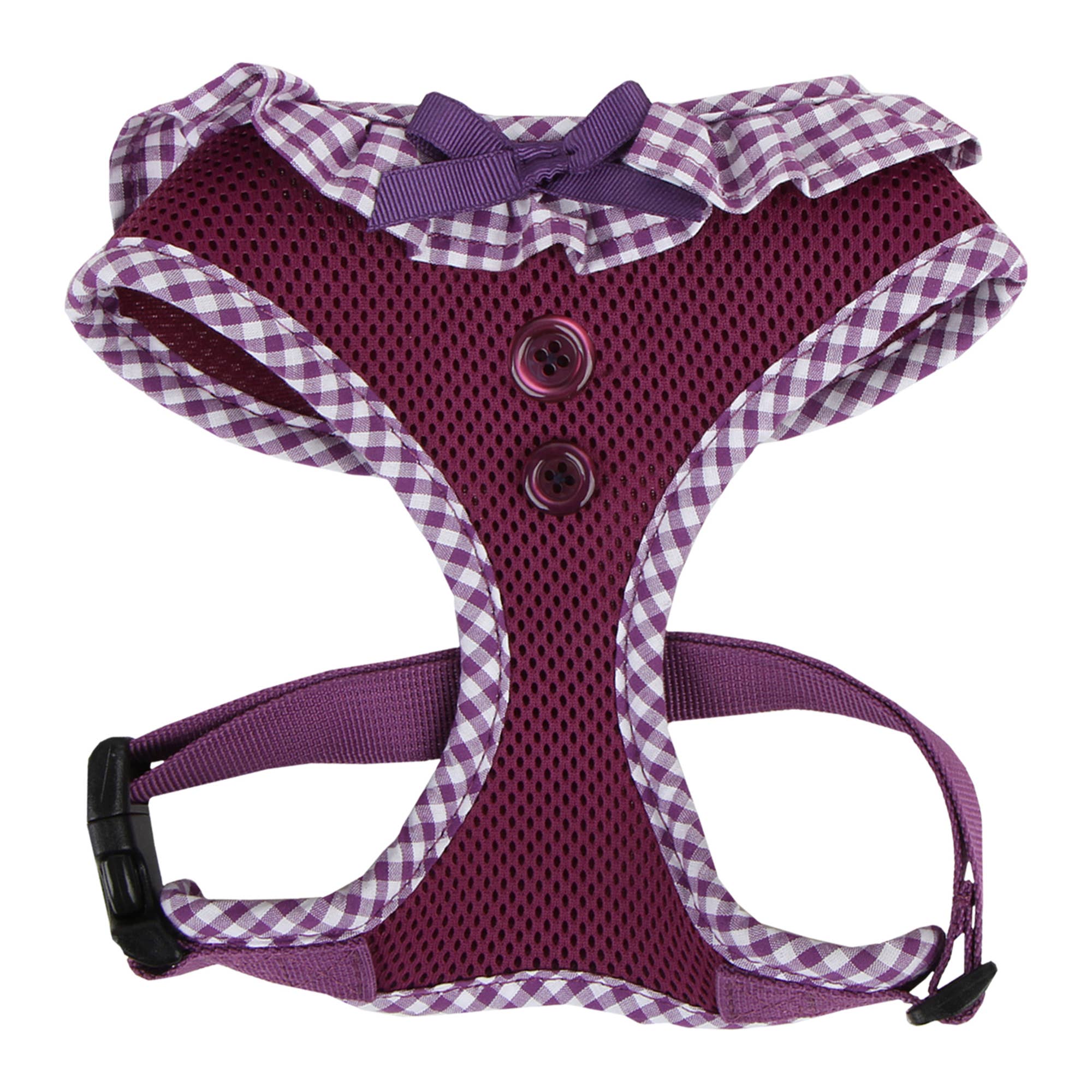 Checkered Ruffle Dog Harness Over-the-Head Vivien