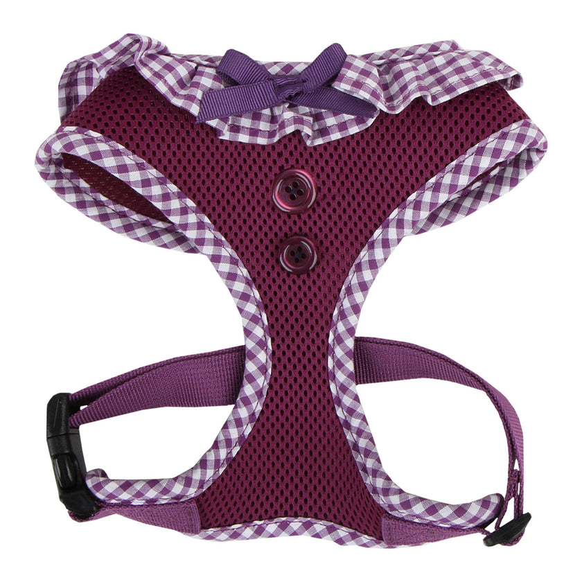 Checkered Ruffle Dog Harness Over-the-Head Vivien