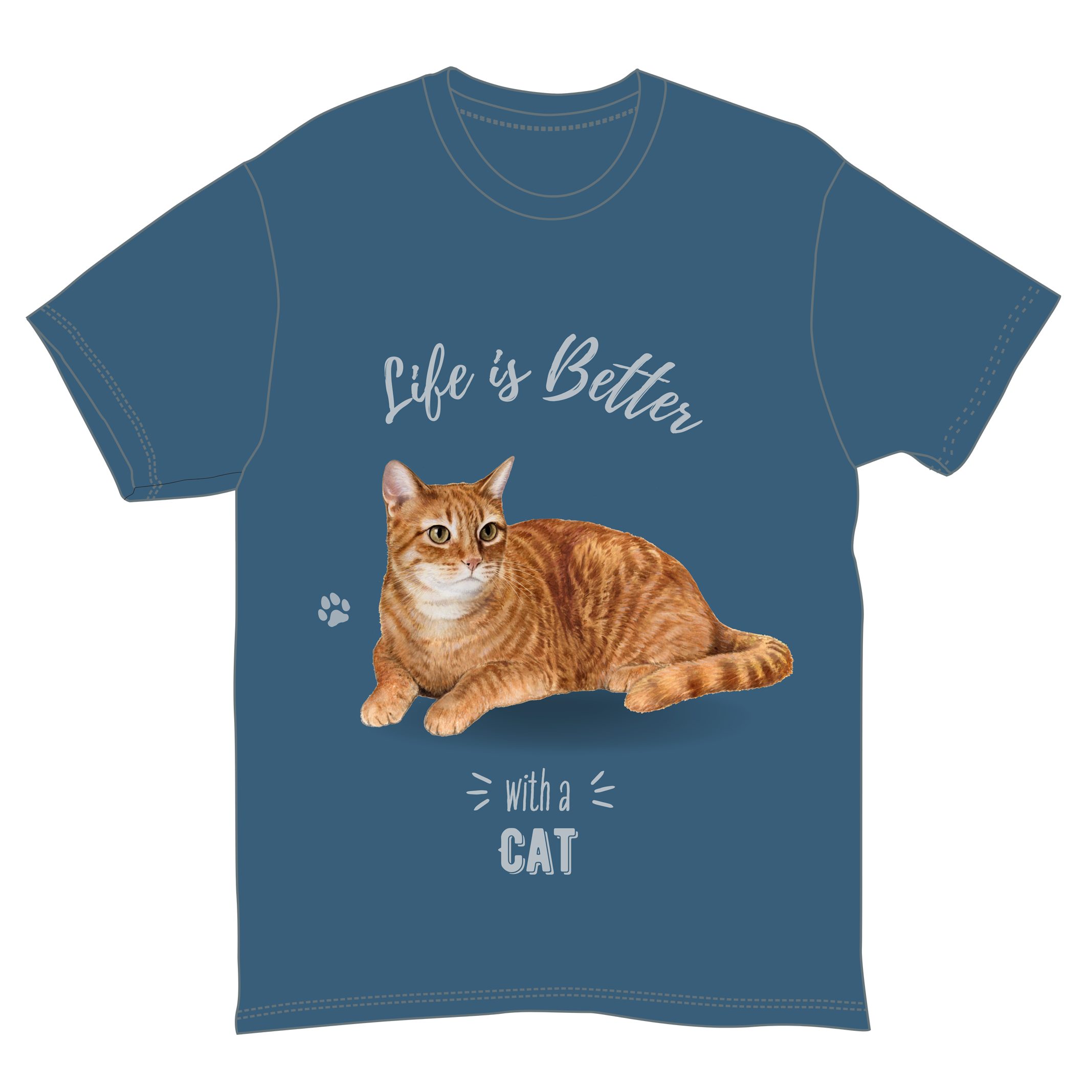 Orange Tabby, Cat , Pet Lover T-Shirt - 100% Cotton - Unisex