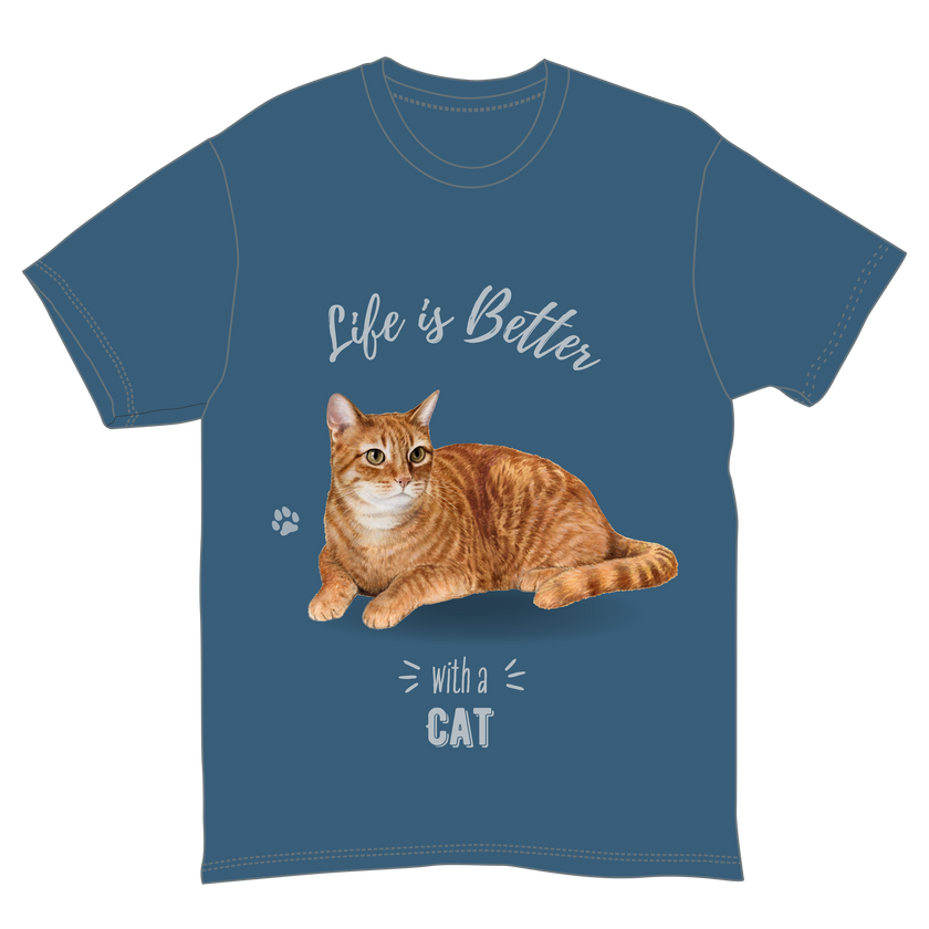 Orange Tabby, Cat , Pet Lover T-Shirt - 100% Cotton - Unisex