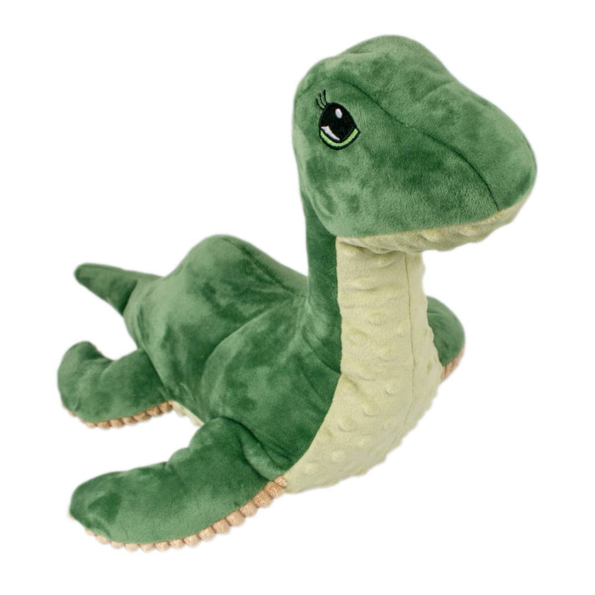 Dog Toy Nessie Green Soft Plush with Squeaker Toy