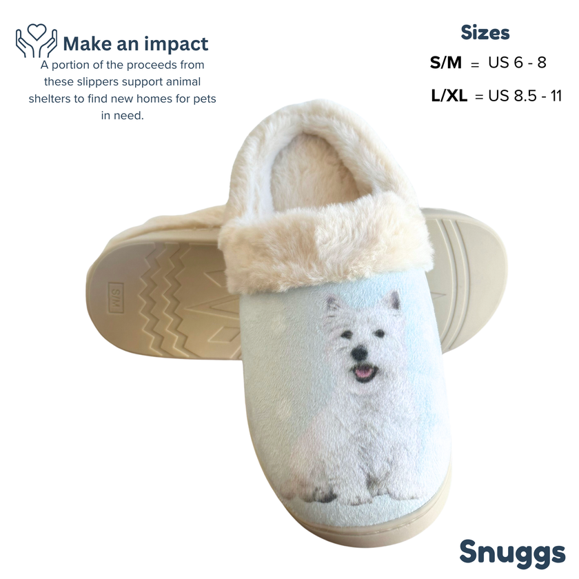 Westie Dog Pet Lovers Comfy Snuggs Slippers