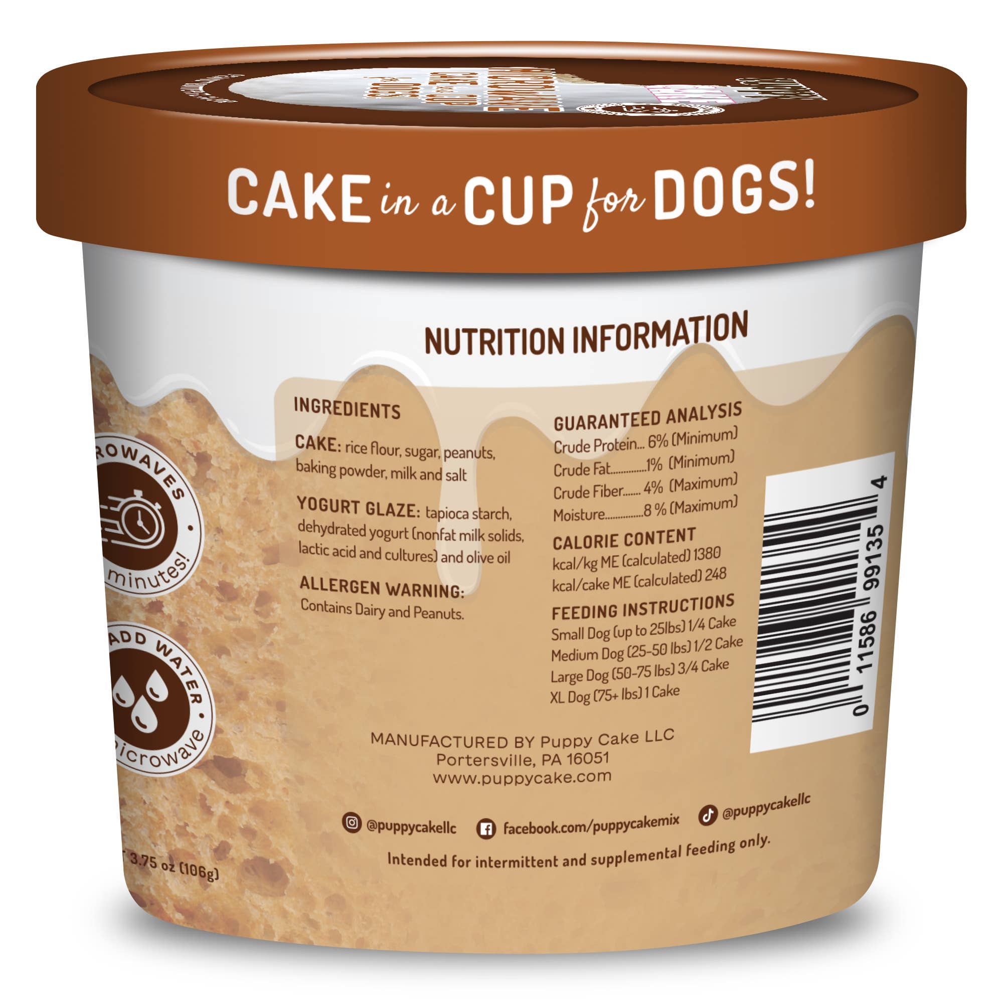 Dog Birthday Cake in A Microwave Cup - Peanut butter