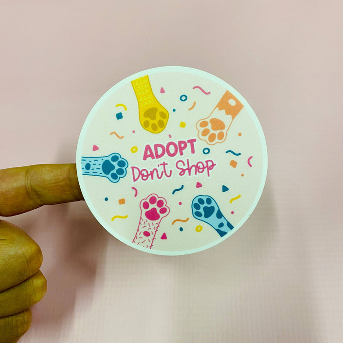 Adopt Don't Shop Die Cut Sticker