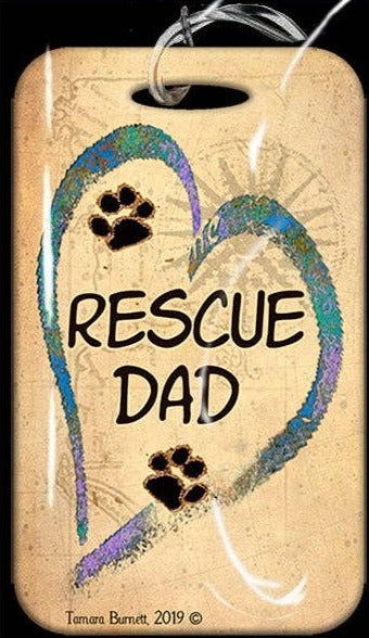 Travel in Style with Our Rescue Dad Luggage Tag