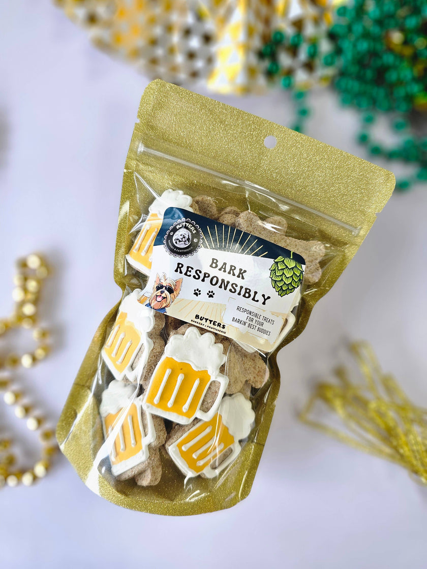 Dog Treat Cookies Bark Responsibly Beer Gift Bag