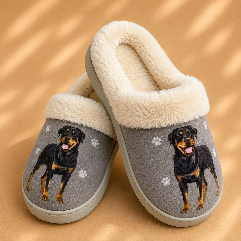 Rottweiler Dog Pet Lovers Comfy Snuggs Slippers