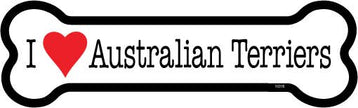 Australian Terrier I (heart) Australian Terriers Bone Shaped Magnet