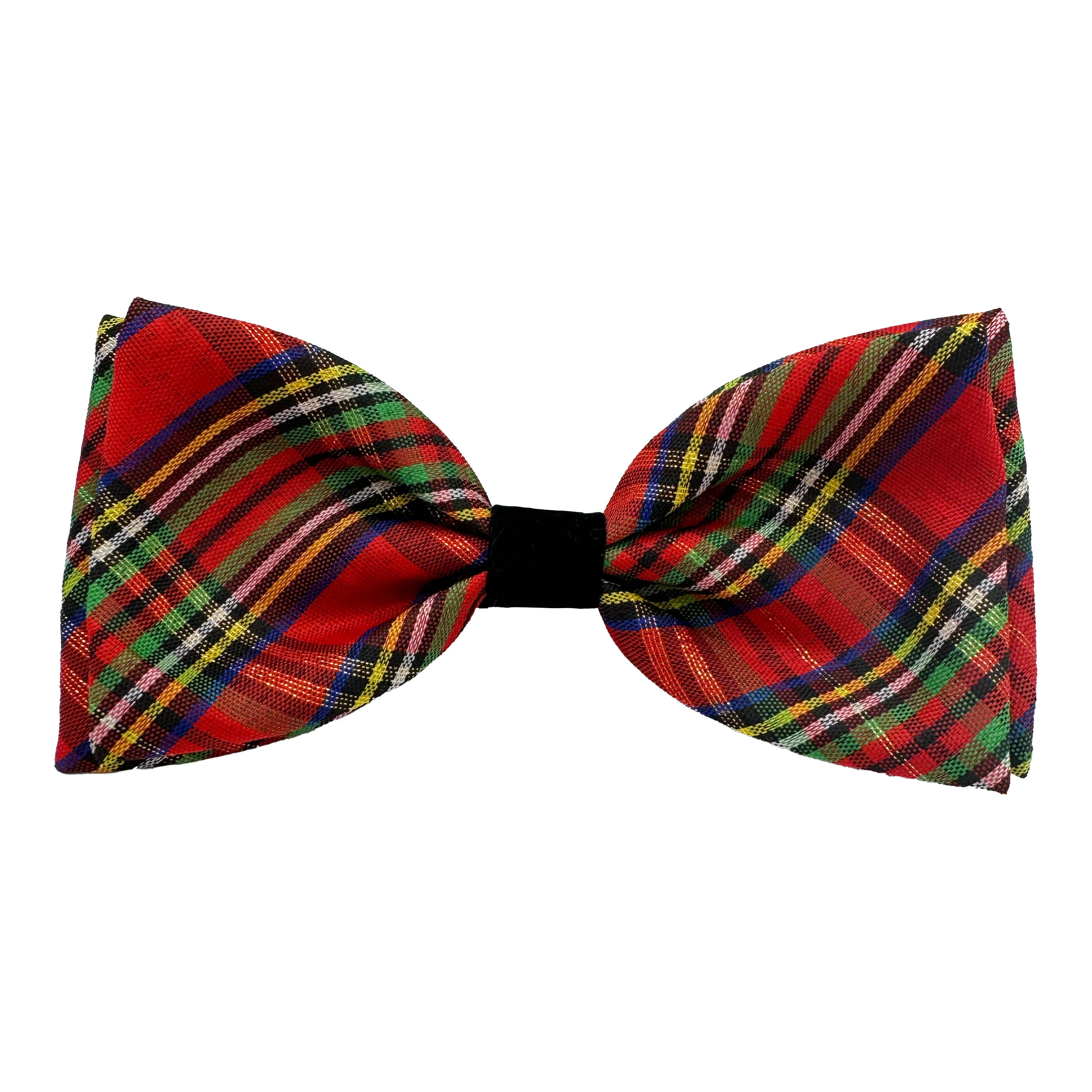 H&K Shiny Christmas Plaid Bow Tie