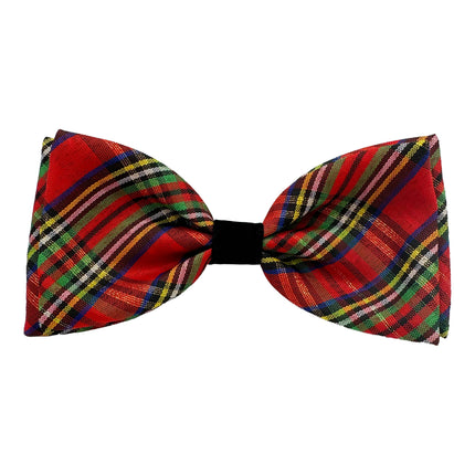 H&K Shiny Christmas Plaid Bow Tie