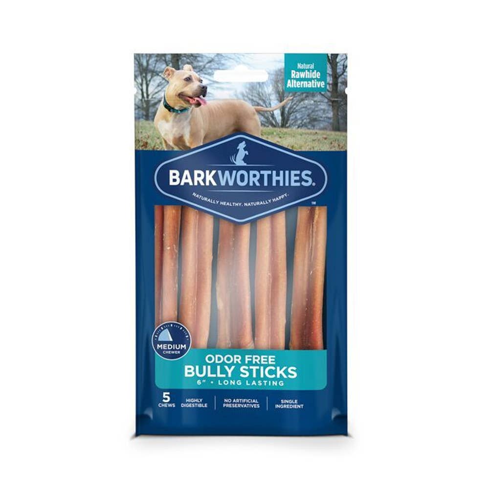 Dog Treat Barkworthies Bully Stick Odor Free