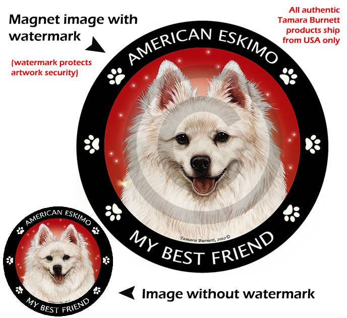 American Eskimo My Best Friend Circular Magnet