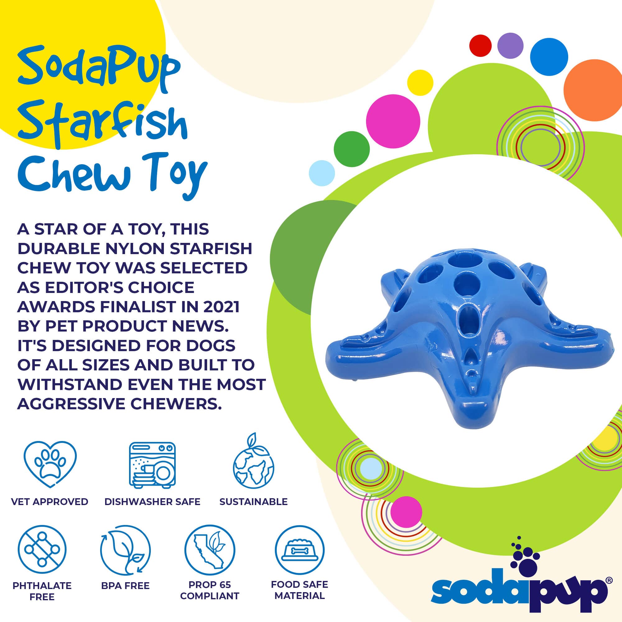 SP Starfish Ultra Durable Nylon Dog Chew Toy for Aggressive Chewers