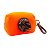 Dog Waste Bag Holder Neon Orange With Clasp