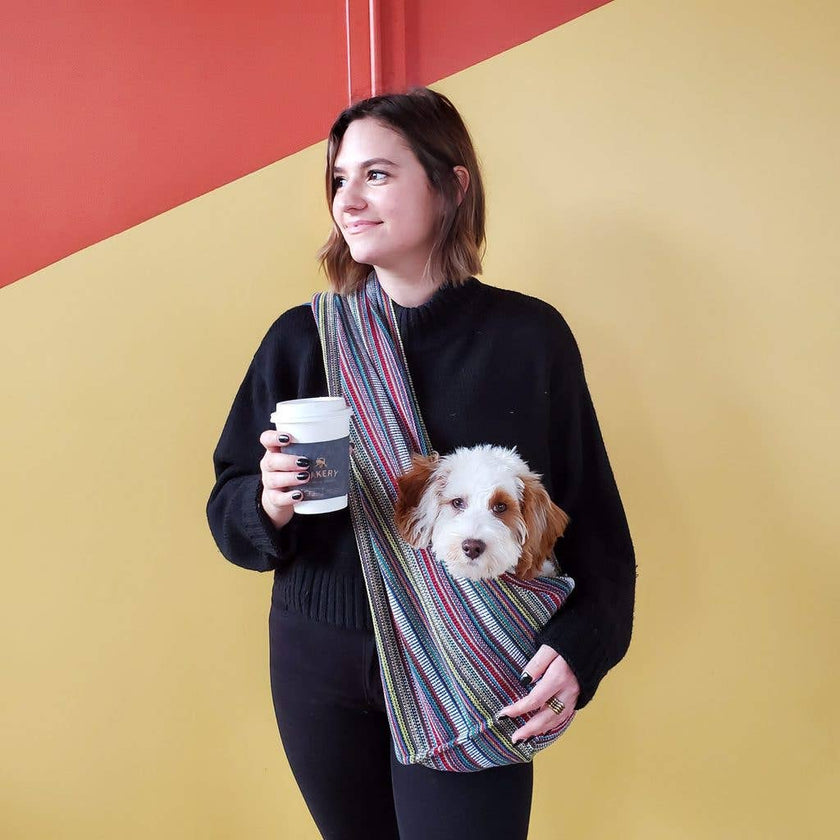 Dog Sling Woven Bohemian Multicolor Design