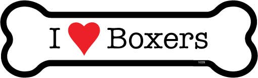 I (heart) Boxers Bone Shaped Magnet