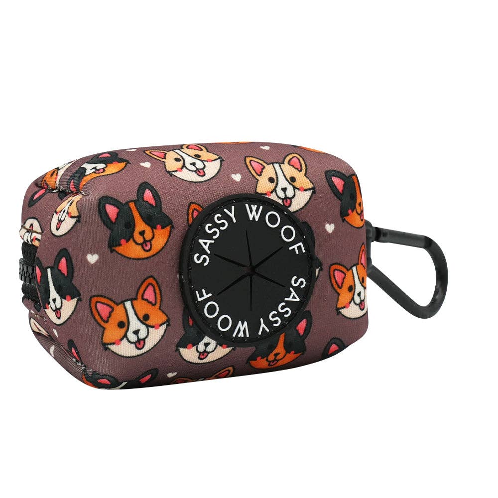 Waste Bag Holder Cuddly Corgis With Clasp