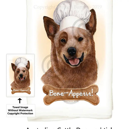 Australian Cattle Dog Red Flour Sack Kitchen Towel