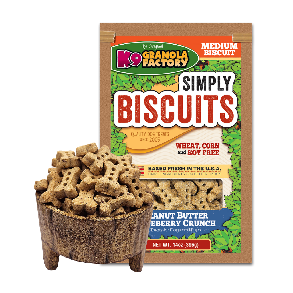 Simply Biscuits, Medium Peanut Butter Blueberry Recipe Dog Treats 14OZ