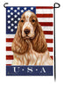 English Cocker Orange Roan True Blue Garden Flag