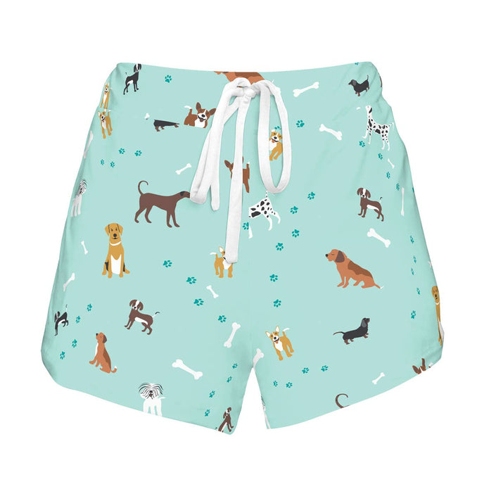 Pajama Shorts Bark At The Park Dog Blue PJ Shorts