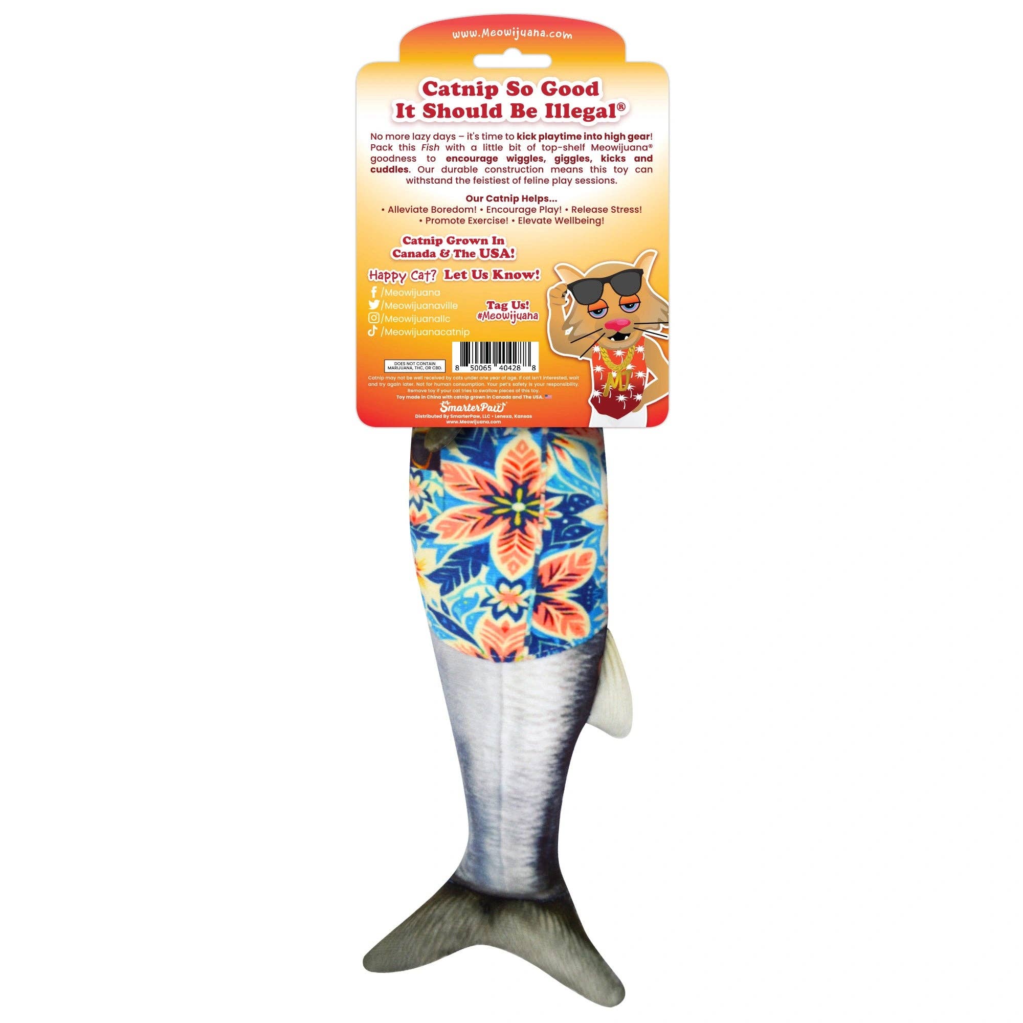 Meowijuana® Get Kickin' Big Fishy Tourist Kicker Cat Toy