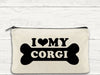 I Love My Corgi Canvas Multi-Purpose Zipper Bag