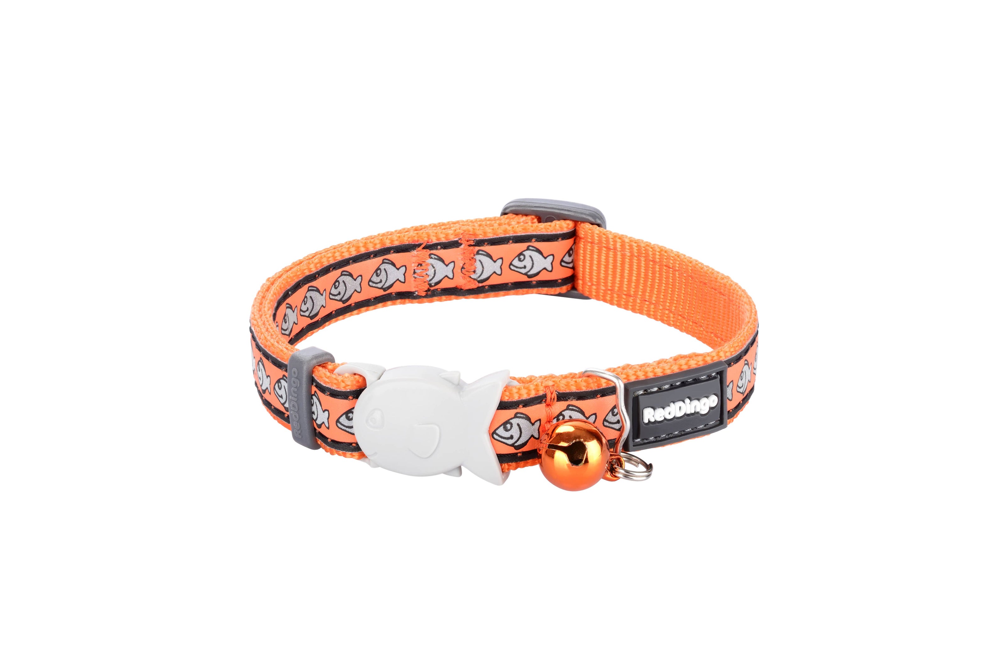 Cat Collar Reflective Fish Orange 12mm