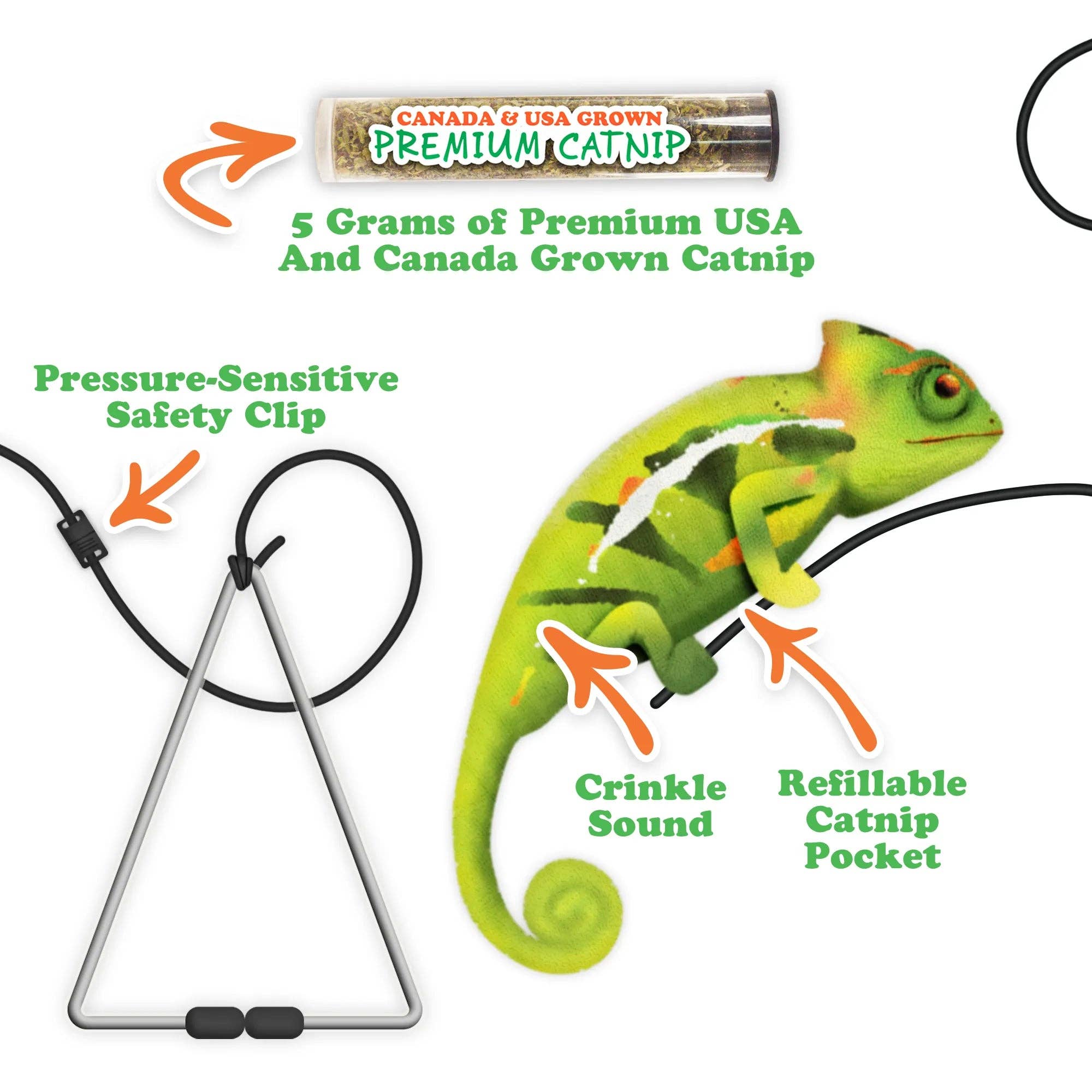 Meowijuana® Jump 'n' Jamb Chameleon Interactive Cat Toy