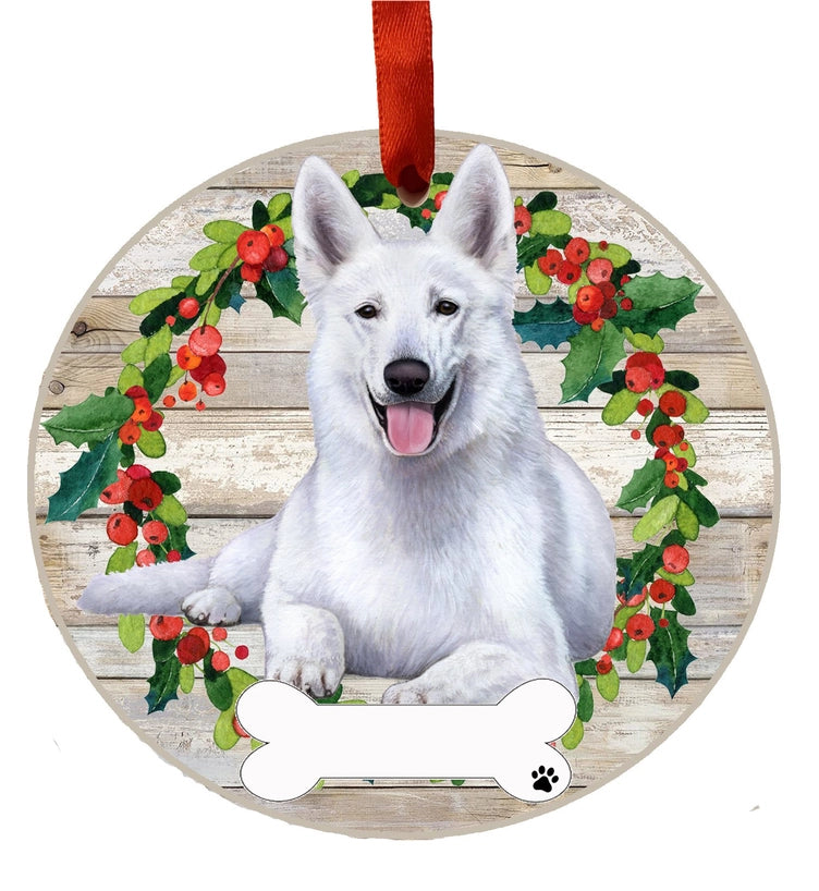 German Shepherd Ceramic Wreath Ornament