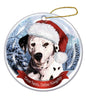 Dalmatian Santa Hat Dog Porcelain Ornament