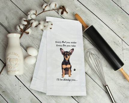 Chihuahua Black Kitchen Towel