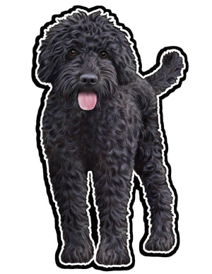 Labradoodle, Black  - Vinyl Sticker