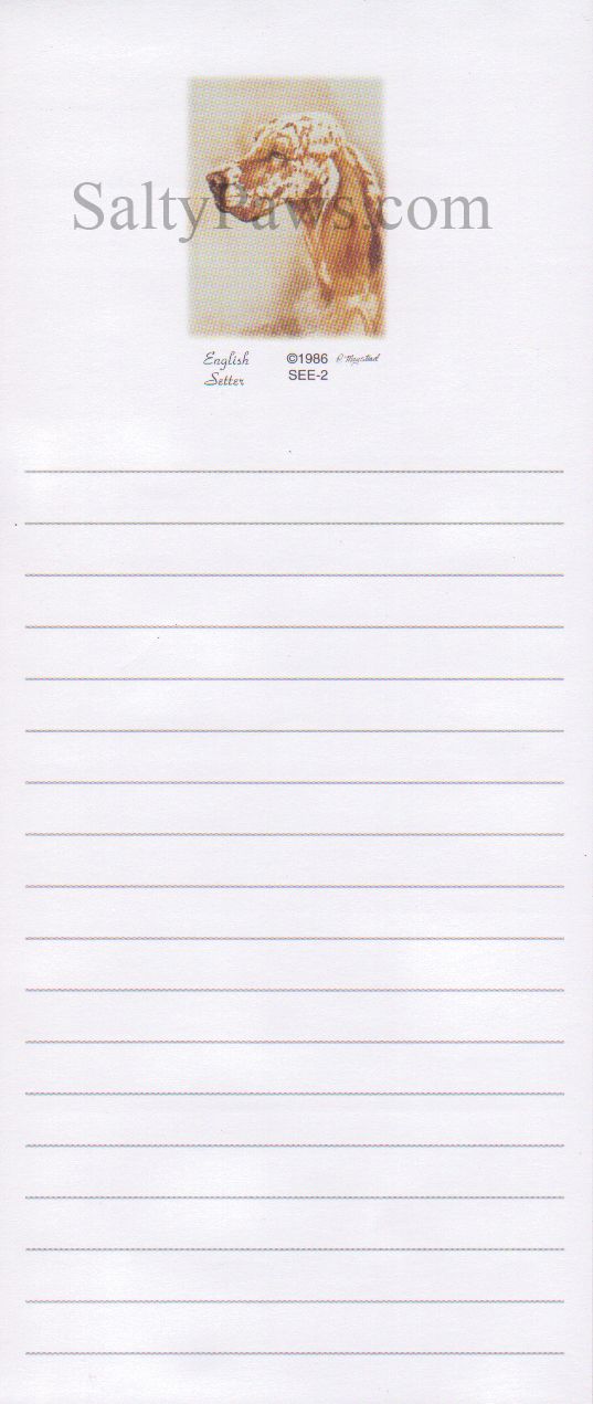 English Setter List Note Pad