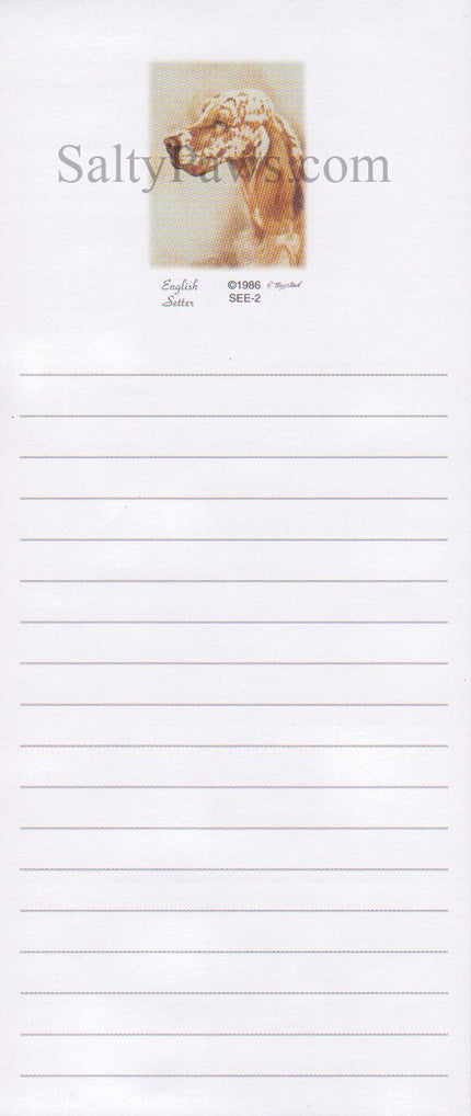 English Setter List Note Pad