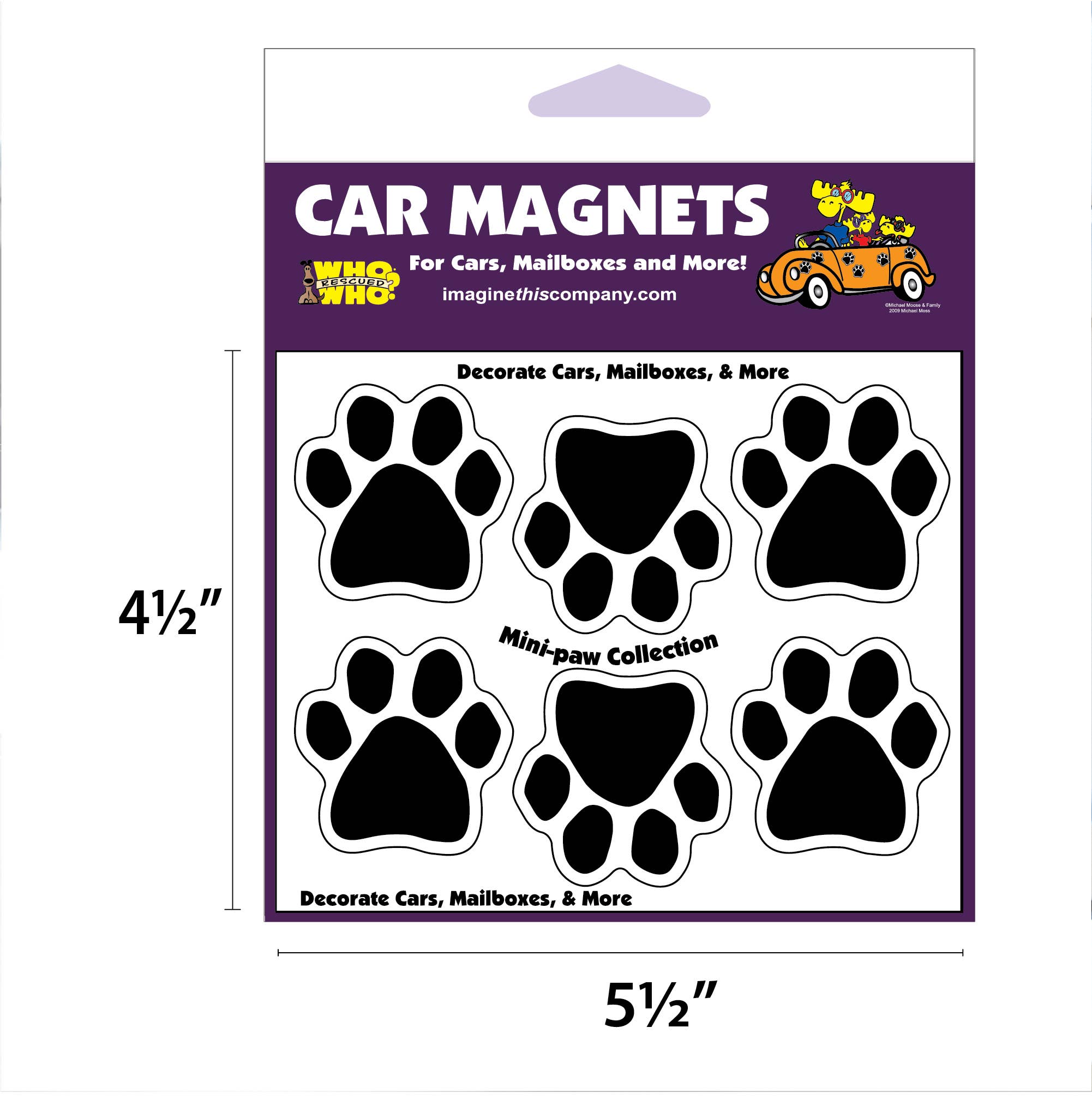 Black Mini Paws Magnets