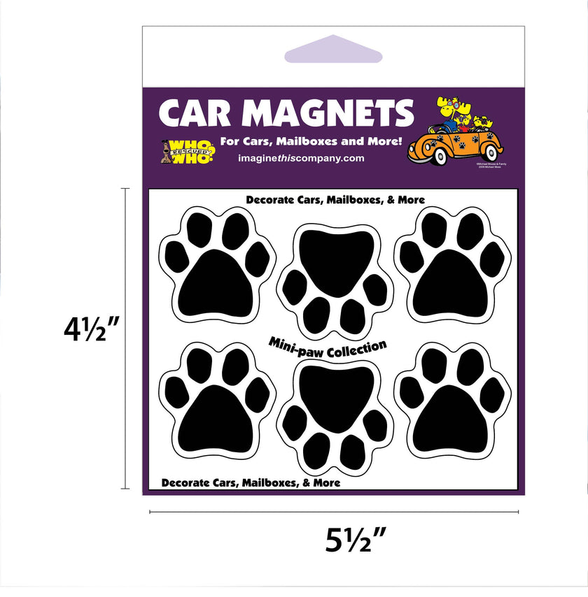 Black Mini Paws Magnets