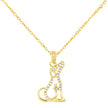 Necklace Dog Silhouette Adorable Gold CZ Fashion Jewelry Necklace