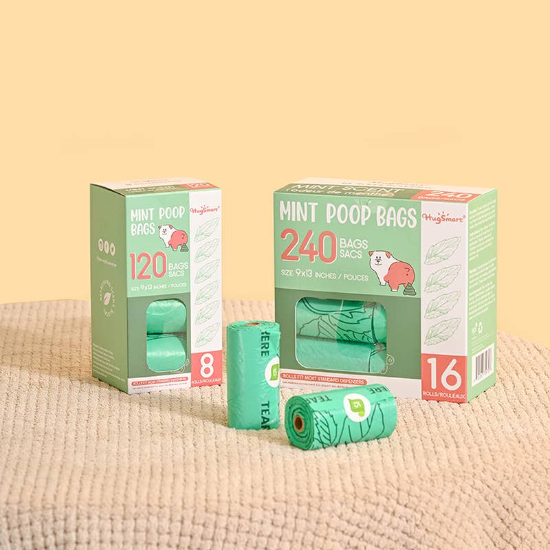 Pet Waste Bag Mint Scent Poop Bags 8pack Set