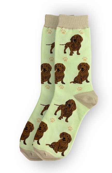 Red Dachshund Dog Socks - Unisex