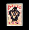 Dachshund Black & Tan LOVE Stamp Magnet